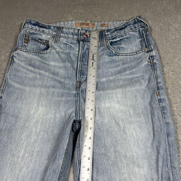Ariat Jeans Womens 29 Blue Ultra High Rise Relaxed Straight Distressed Denim - Picture 7 of 16